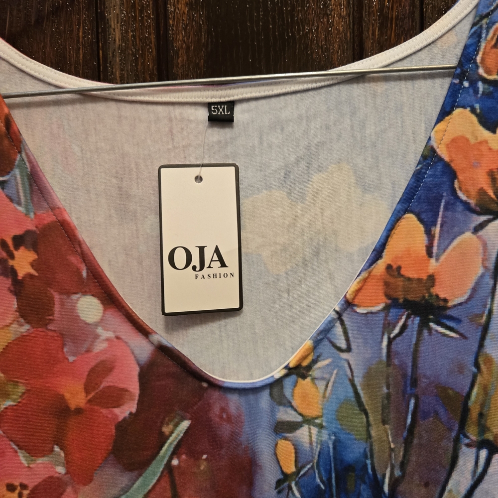 OJA Fashion Women's Floral Blouse - Red and Blue
